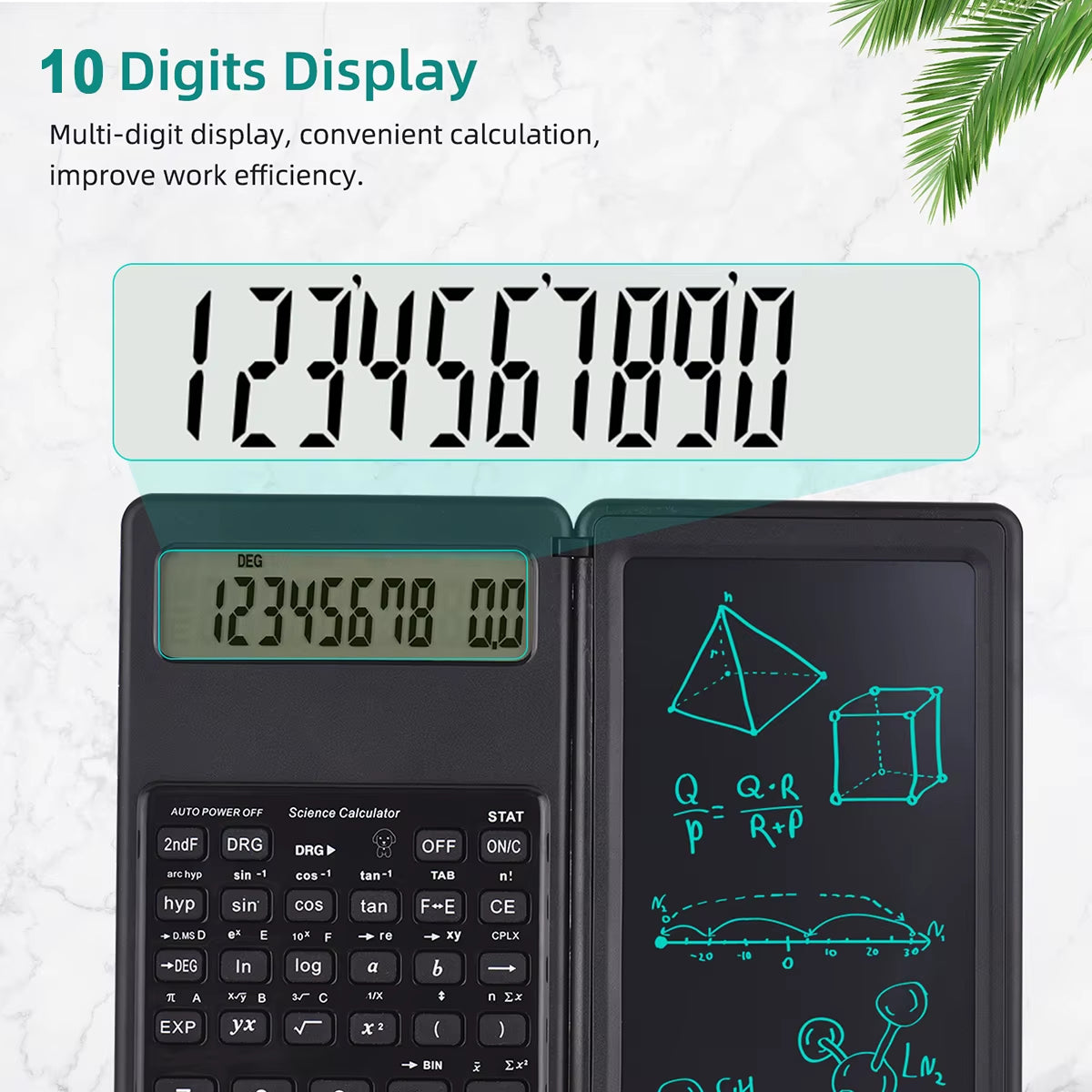 Scientific Calculator with Foldable LCD Writing Tablet