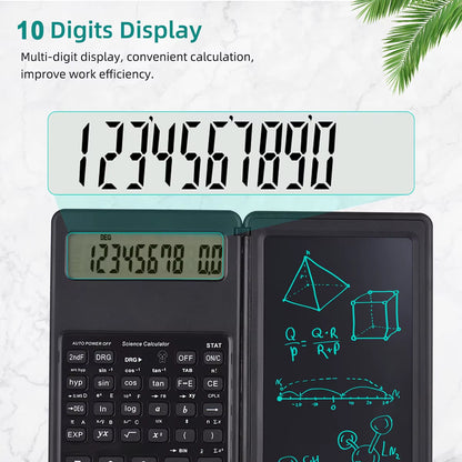 Scientific Calculator with Foldable LCD Writing Tablet 